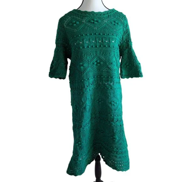 boden green lace dress Bottle Green Boden Gauze Dress X-Small / Bottle Green main image 0